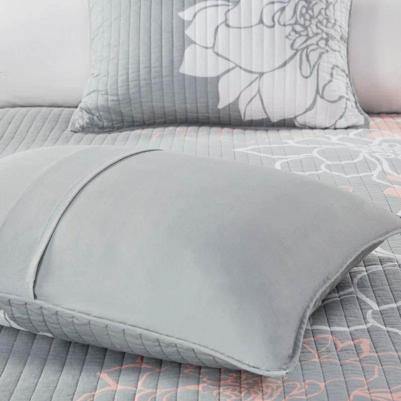 Lola Floral 6 Piece Reversible Cotton Quilt Set