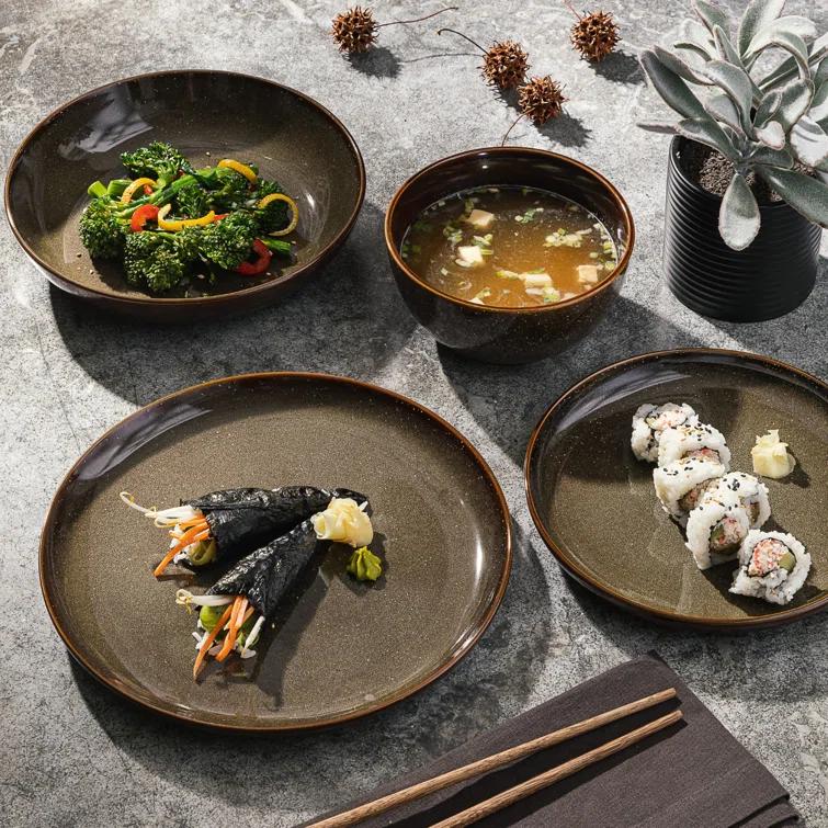 Gibson Elite Edwina 16 Piece Doible Bowl Dinnerware Set