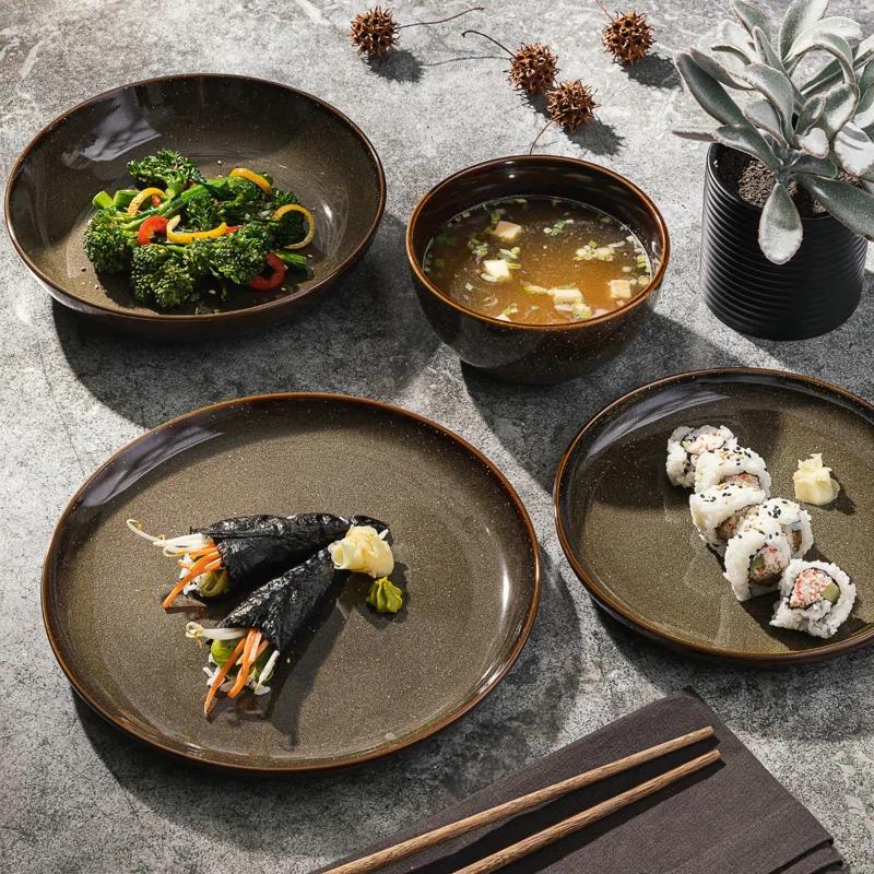 Gibson Elite Edwina 16 Piece Doible Bowl Dinnerware Set