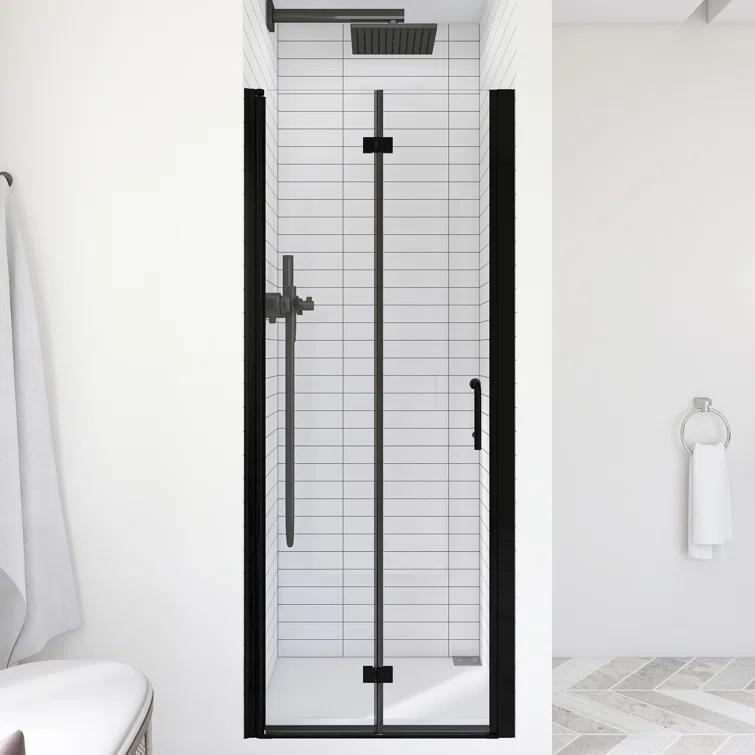 JimsMaison 30 In. W X 72 In. H Pivot Semi-Frameless Shower Door JMGBSD0430B