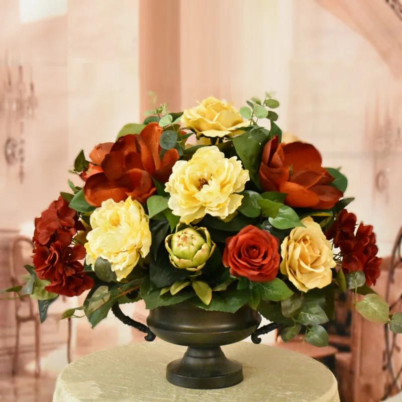 Faux Silk Mixed Assortment Arrangement in Vase