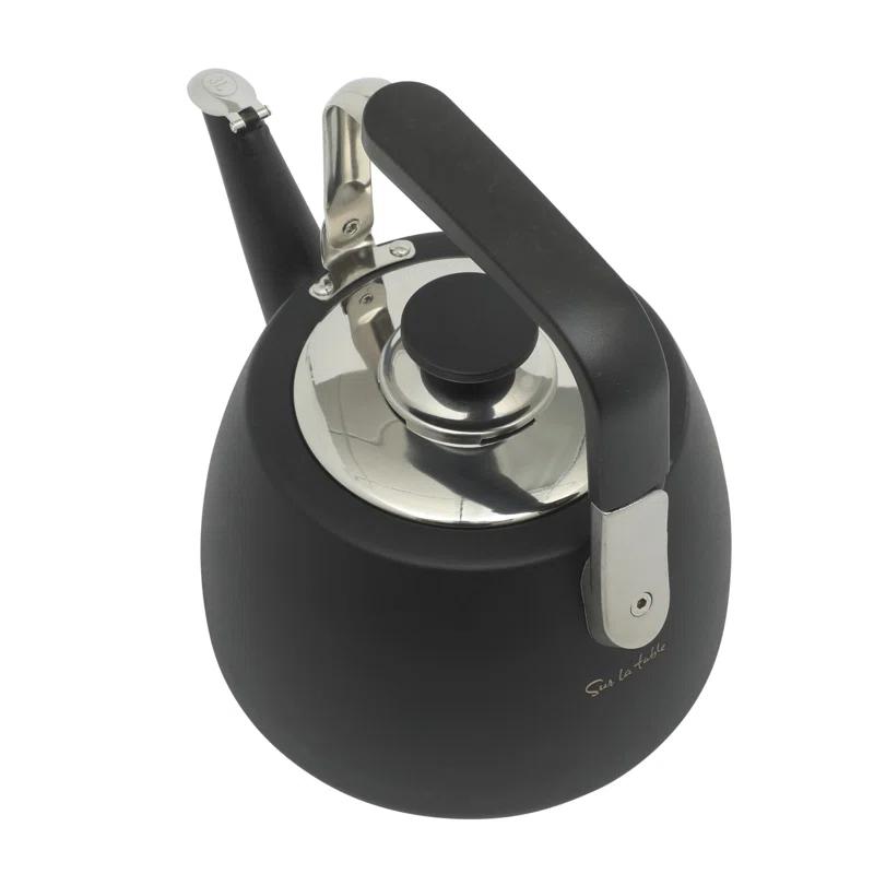 Sur La Table Kitchen Essentials Sur La Table Kitchen Essential Large 2 QT Heavy Gauge Stainless Steel Whistling Tea Kettle