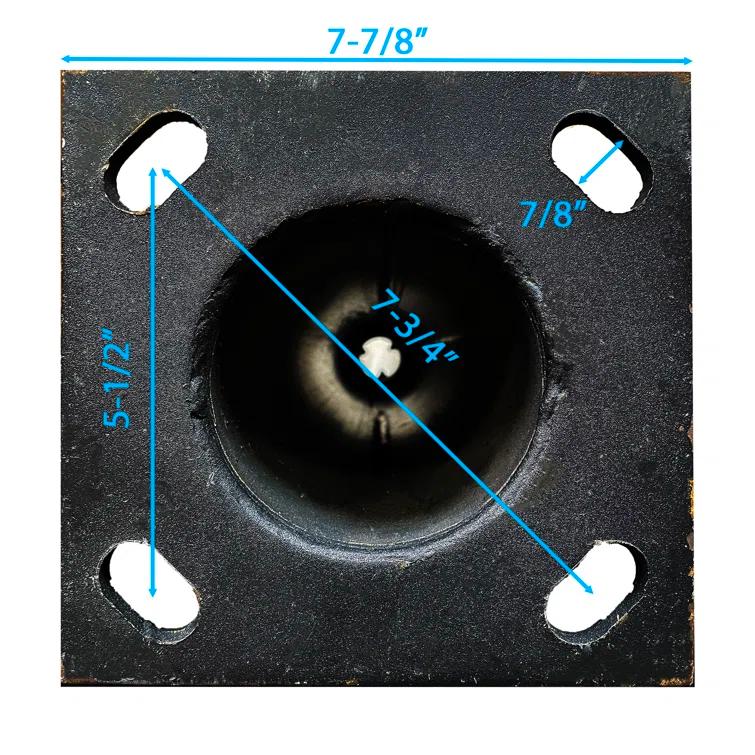 eLEDing 2.5 in - 3 in. up to 13 ft. Black Outdoor Universal Metal Light Post Pole w/ Metal Rebar Cage EE-PL4m