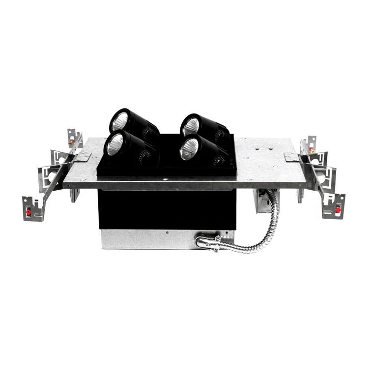 WAC Lighting Precision 11.8125'' 3500K 17 Watt Dimmable Multi-Spotlight Recessed Lighting Kit MT-4LD226N-S35-BK