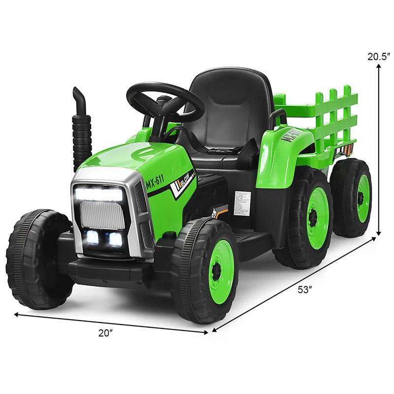 Costway Costway 12 Volt 1 Seater Tractors / Construction Battery Powered Ride On with Remote Control