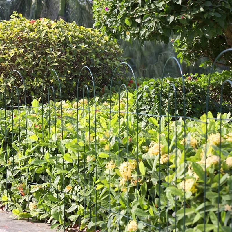 Amagabeli 14 panels Decorative Garden Fences and Borders for Dogs 32in(H)×20ft(L) No Dig Metal Fence (Set of 14)