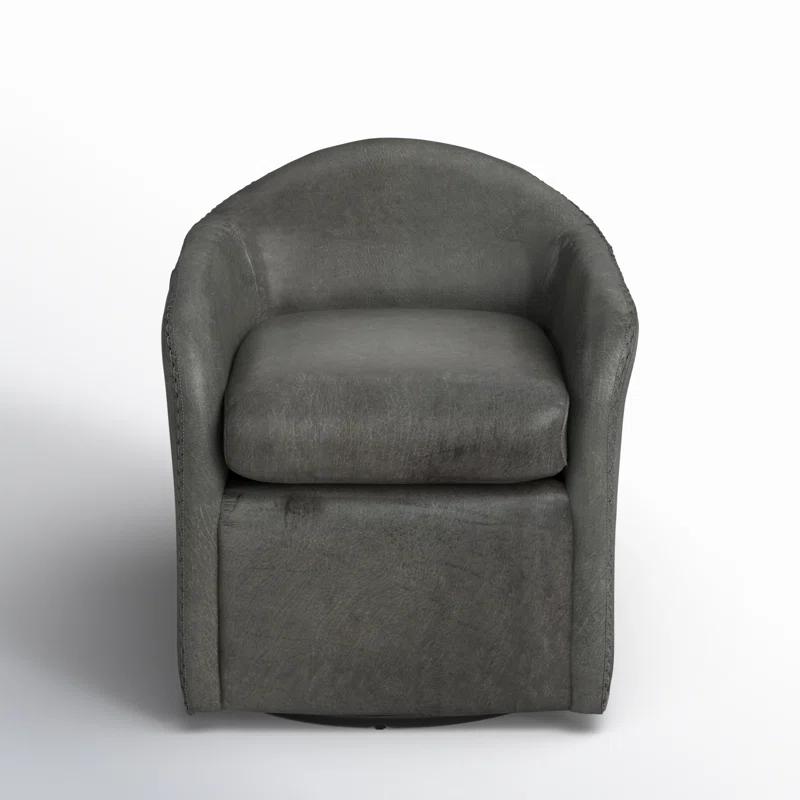 Sinbad Genuine Leather Swivel Club Chair