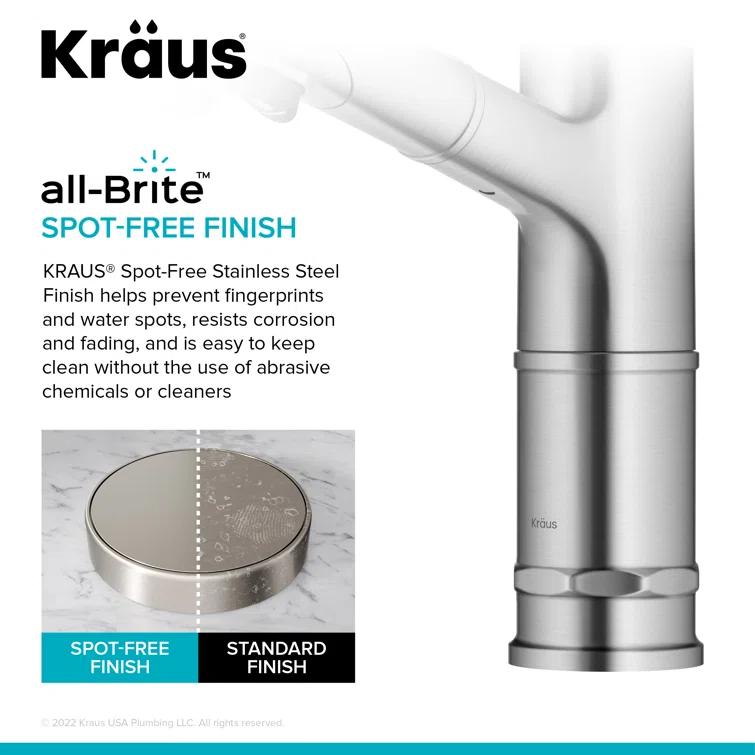 Kraus Allyn Pull-Out Single Handle Kitchen Faucet KPF-4103SFS