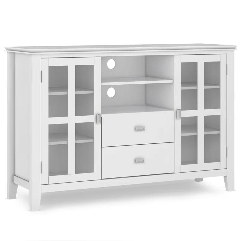 Simpli Home Artisan 53"W Solid Wood Contemporary Tall TV Stand for TVs up to 60" with Adjustable Shelves
