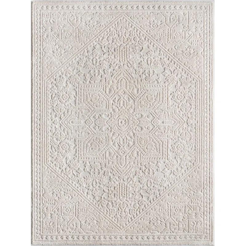 Well Woven Well Woven Harlow Cloud Medallion Farmhouse Medallion Ivory Area Rug