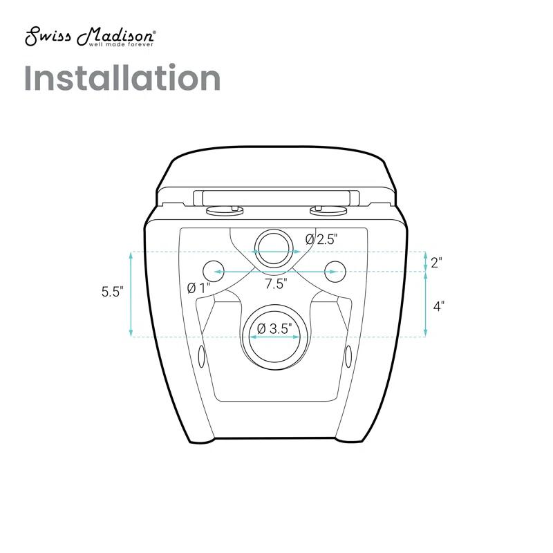 Swiss Madison SM-WT0901GW Ivy Wall-Hung Toilet Bundle 0.8/1.6 GPF Dual Flush With Flush Plate