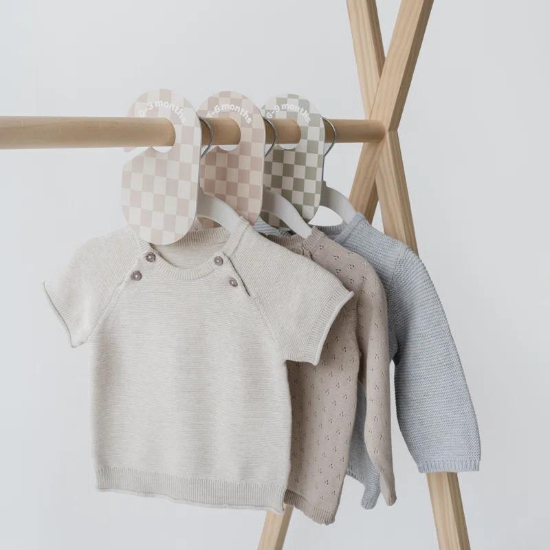 3 Sprouts 3 Sprouts Baby Closet Dividers (Newborn To 24 Months) – Pack Of 8 - Checkerboard