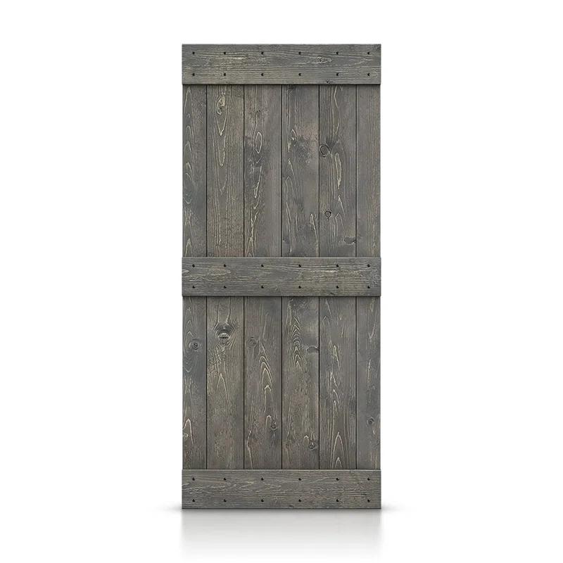 Calhome 84'' Solid Wood Paneled Painted without Installation Hardware Kit Barn Door