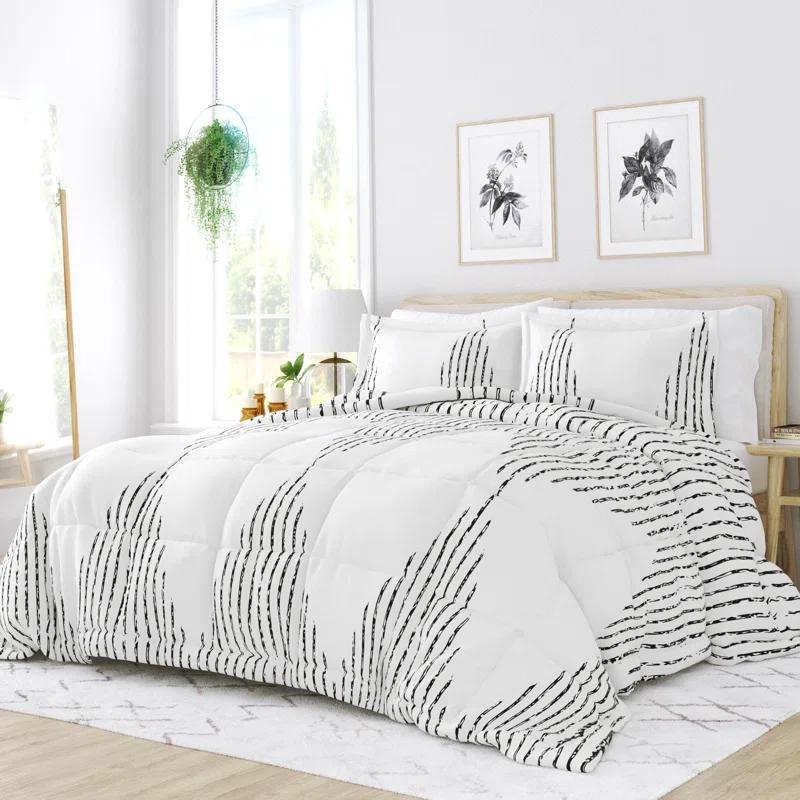 Becky Cameron Soft Diamond Stripe Down-Alternative Comforter Set
