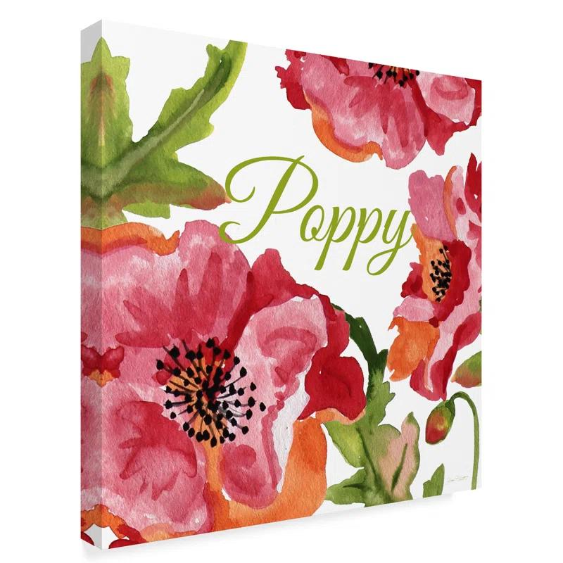 Trademark Fine Art Jean Plout " Poppy Red White " by Jean Plout