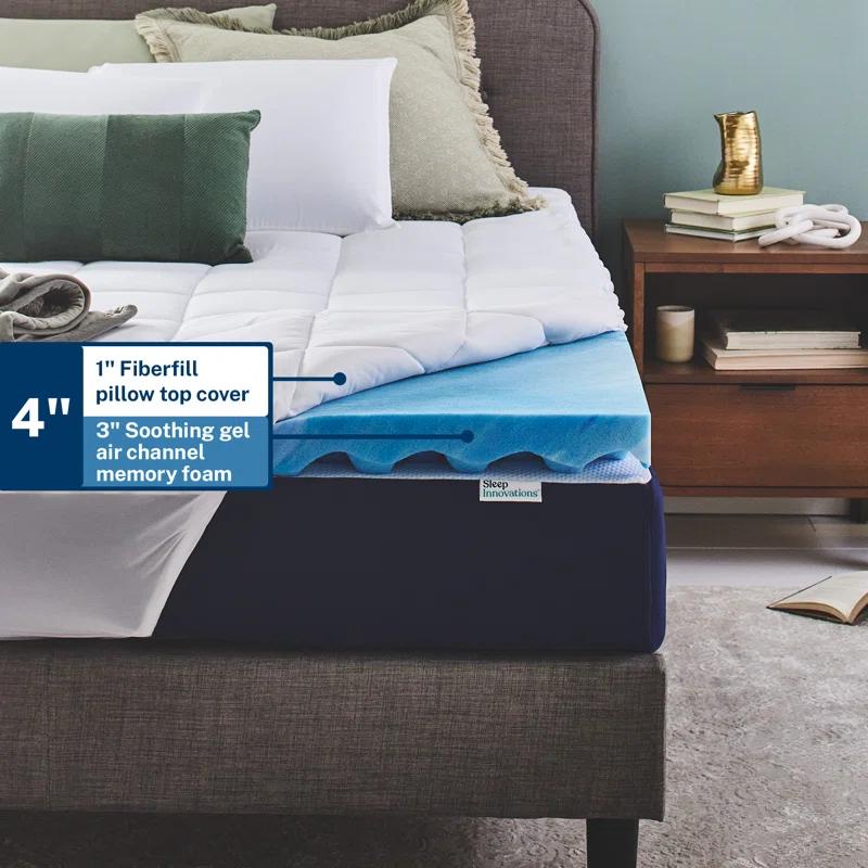 Sleep Innovations 4'' Gel Memory Foam Mattress Pad