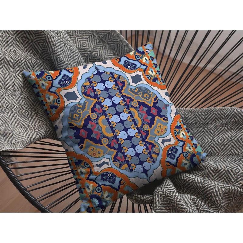AmritaSen Floral Faux Suede Reversible Throw Pillow