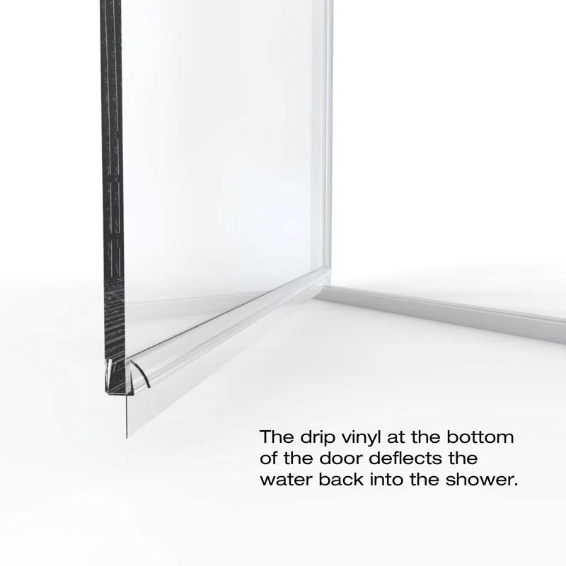 Basco INFN00A2865CLBN Infinity 28" x 65.56" Pivot Semi-Frameless Shower Door