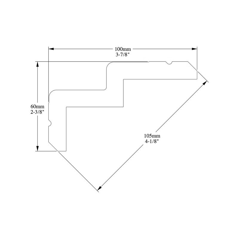 3-7/8 in x 2-3/8 in x 78-3/4 in Primed White Plain Polyurethane Crown Moulding