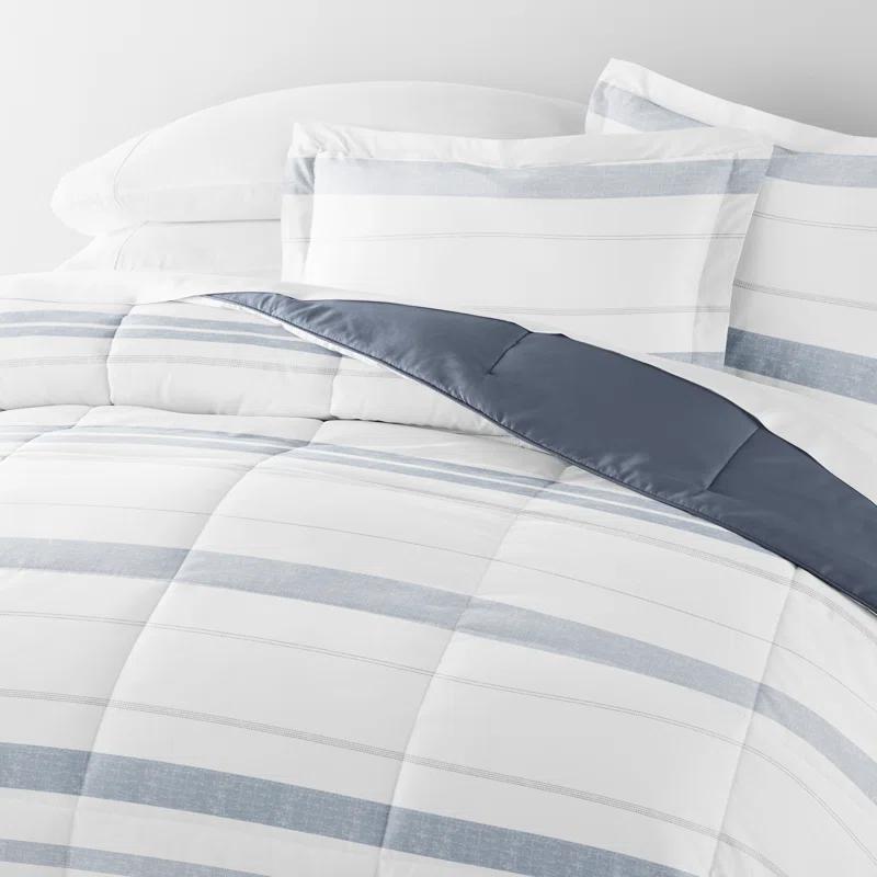 Becky Cameron Contemporary Coastal Stripe Down-Alternative Lightweight Comforter Set