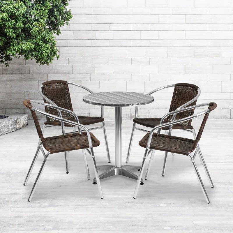 Flash Furniture Lila Round 5 Piece Dining Set