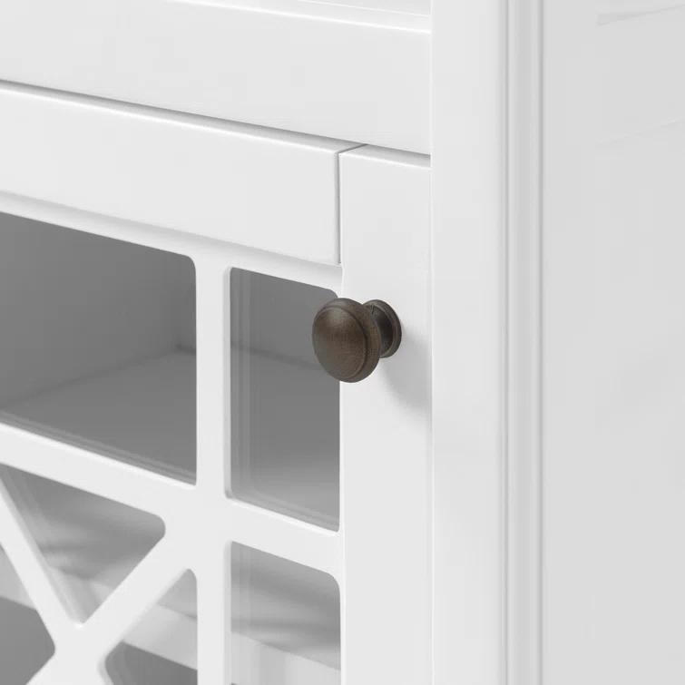 Rosalind Wheeler Hembree 17"W 58"H Traditional Style Free-Standing Bathroom Cabinet With Storage Hutch