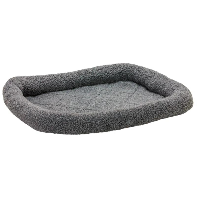 FurHaven Faux Lambswool Crate Bolster Pet Bed
