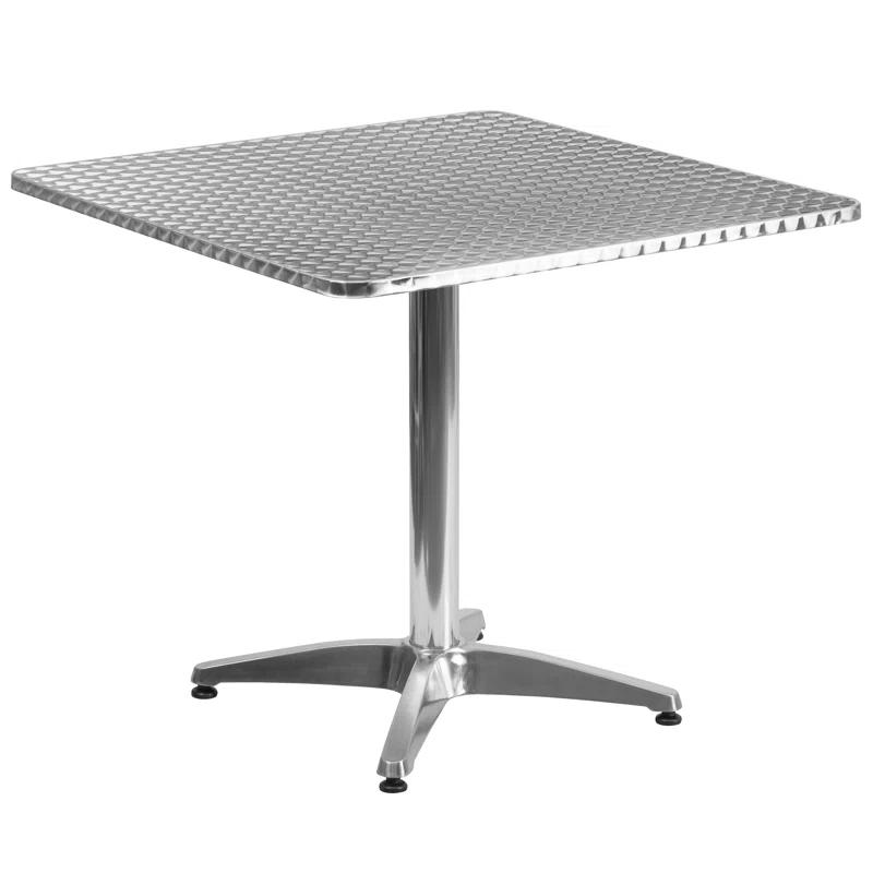 Flash Furniture 27.5'' Square Aluminum Indoor-Outdoor Table Set with 4 Rattan Chairs