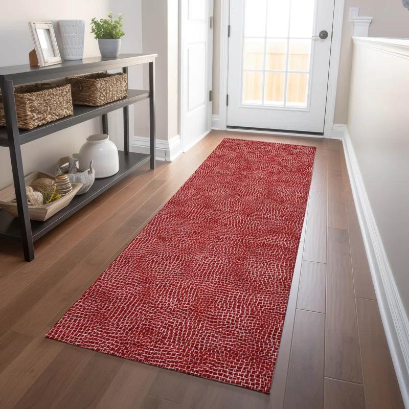 Machine Washable Indoor/Outdoor Chayden ACN1057 Red Rug