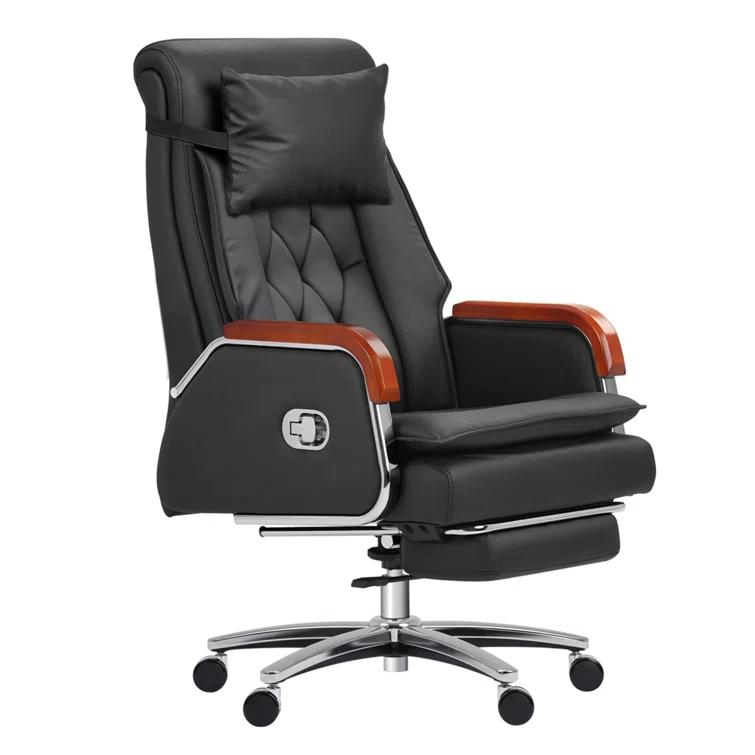 Kinnls Kinnls Cameron Massage Chair Genuine Leather Executive Chair With Headrest