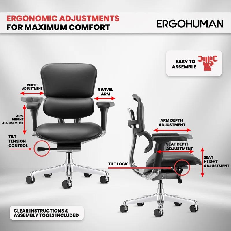 Eurotech Seating Ergohuman Leather Task Chair