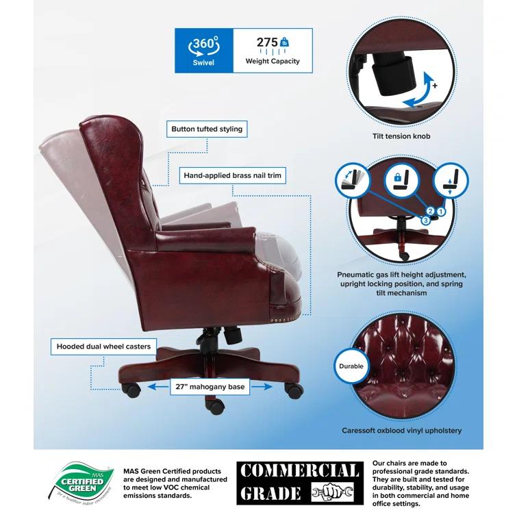 Boss Office Products Traditional Vinyl Executive Chair