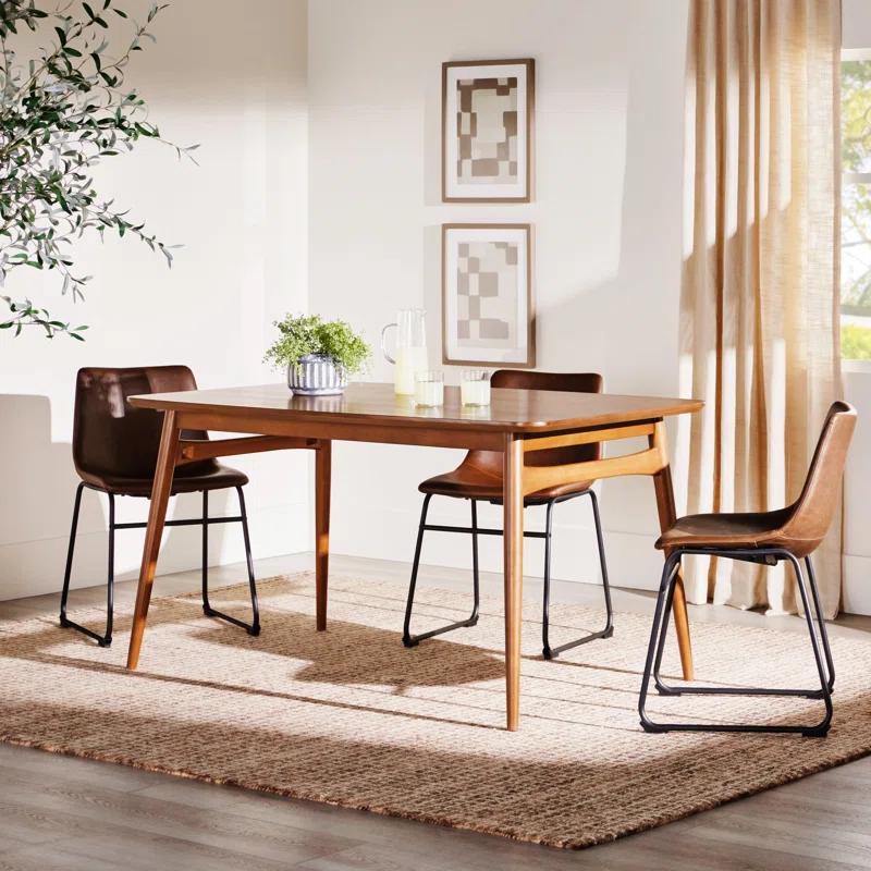 George Oliver Mid-Century 59" Modern Wood Tapered Legs Dining Table,kitchen table,dinning table