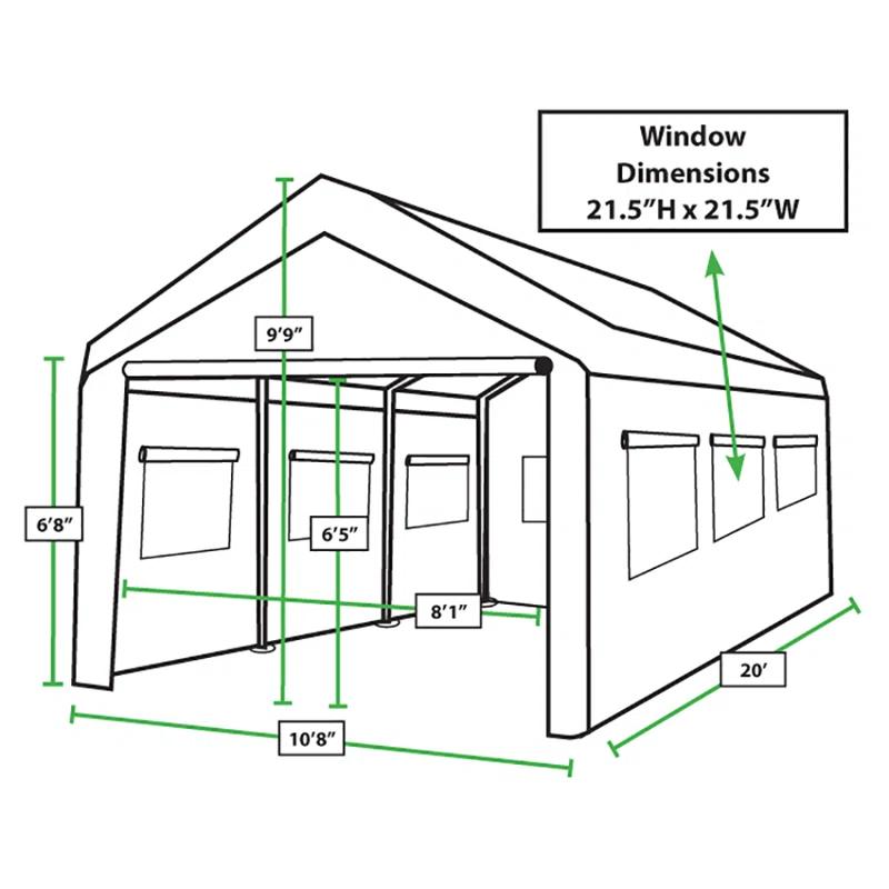 King Canopy Hercules 10ft 8in x 20ft Steel Frame Enclosed Canopy Garage