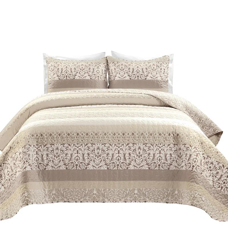 Lush Decor Boho Stripe Reversible Coverlet Set