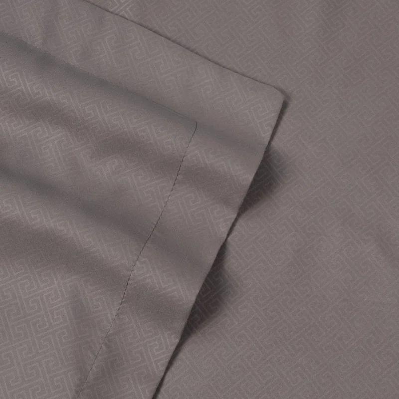 Sweet Home Collection Greek Key Embossed Bed in A Bag Comforter Set