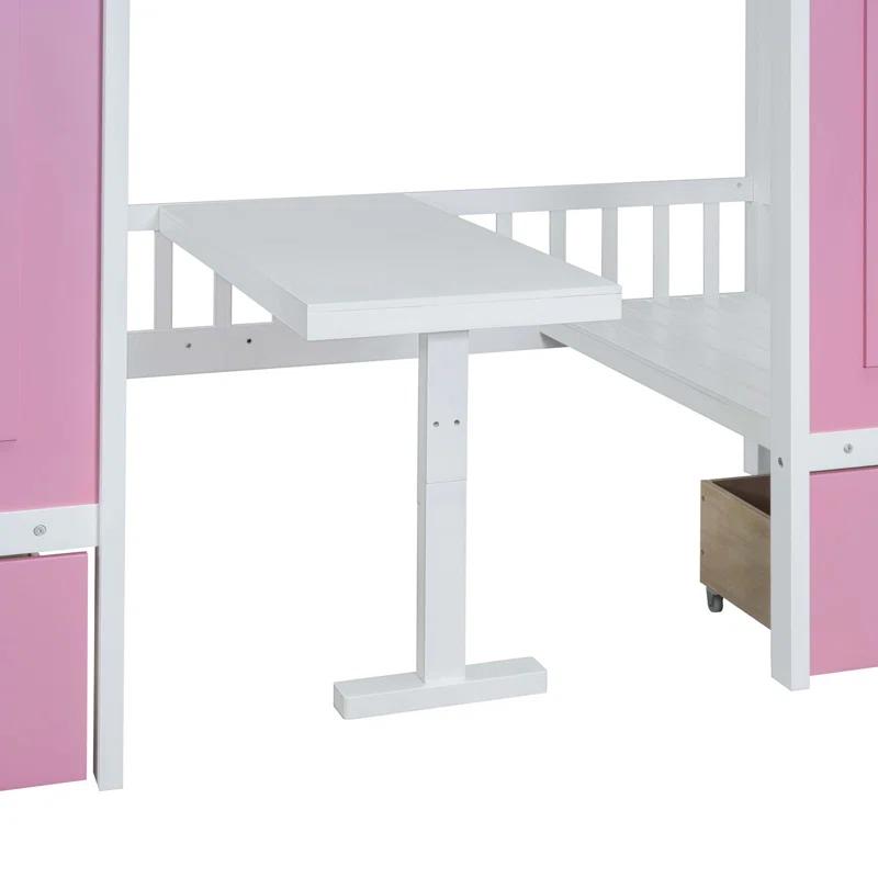 Galibens Bunk Bed With Changeable Table, Bunk Bed Turn Into Upper Bed And Down Desk