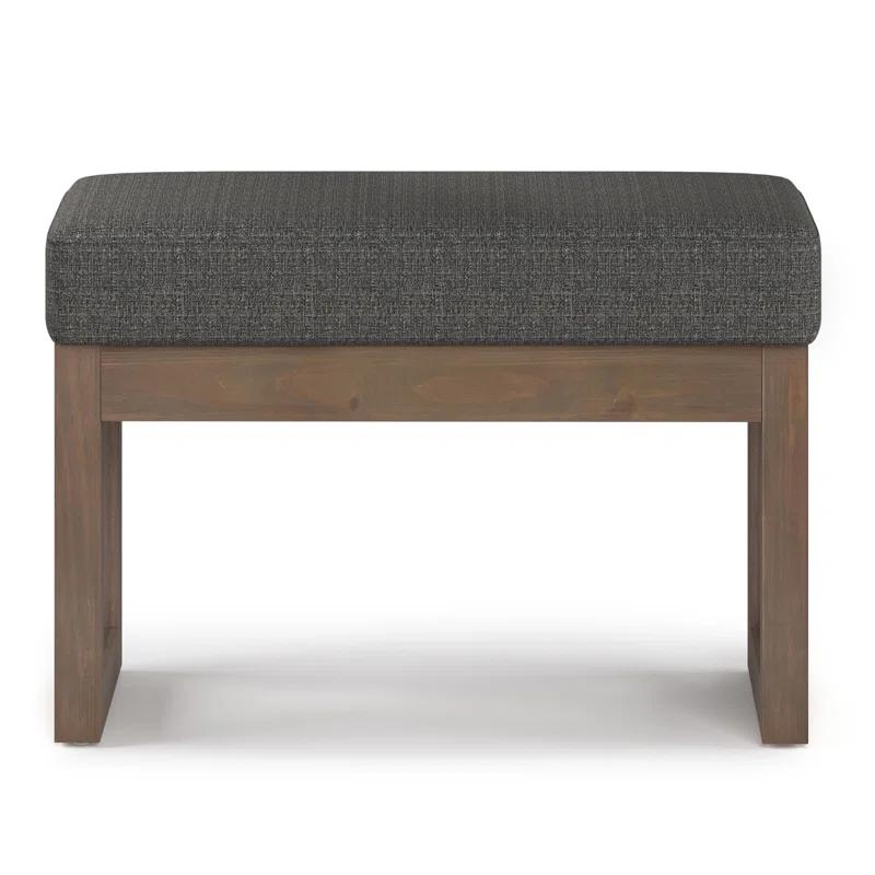 Simpli Home Milltown 44"W Large Ottoman Bench with Upholstered Seat and Solid Wood Frame