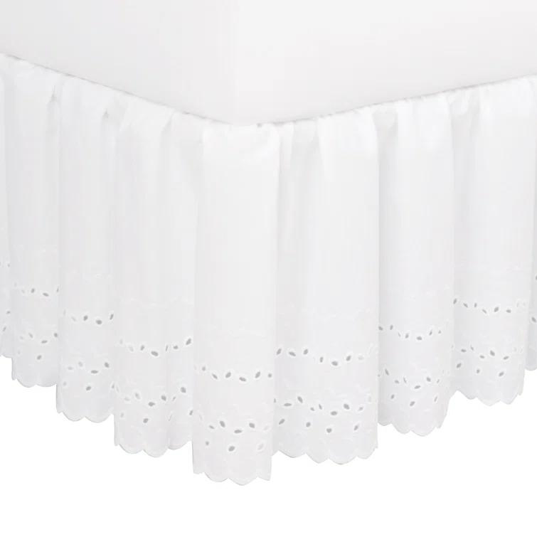 Fresh Ideas Fresh Ideas Ruffled Eyelet Bed Skirt, 14" Drop Length