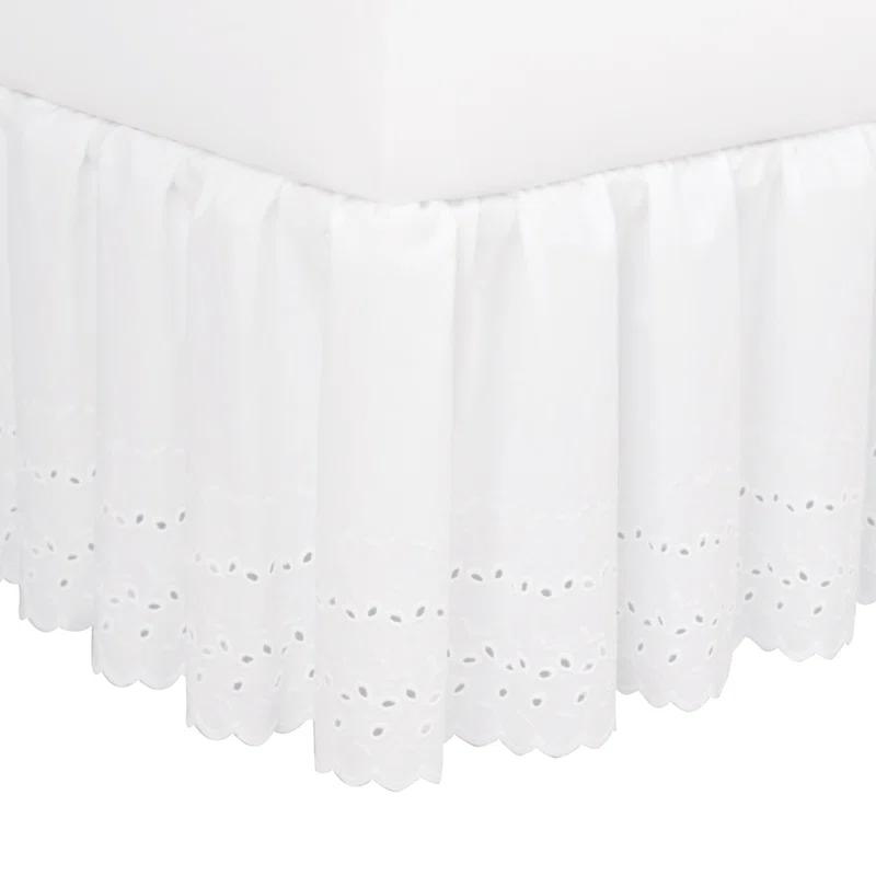 Fresh Ideas Fresh Ideas Ruffled Eyelet Bed Skirt, 14" Drop Length