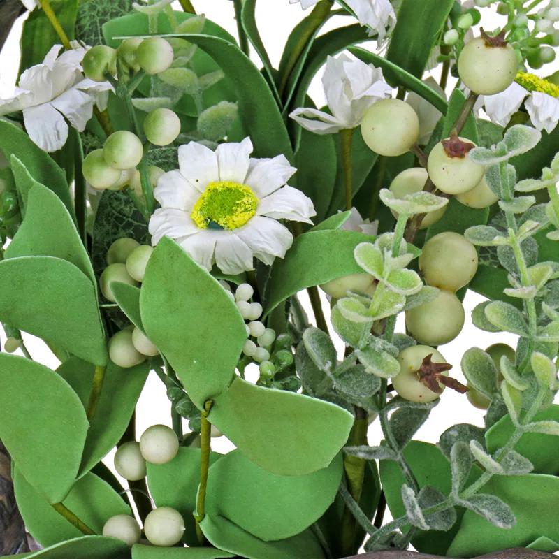 The Holiday Aisle® 18" Daisies and Berries Wall Basket