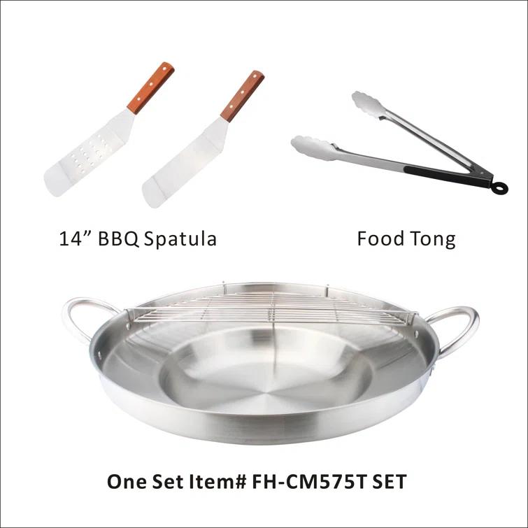 ARC ARC 23" Stainless Steel Concave Comal Set, 30,000 BTU Propane Burner and Stand, Discada Disc Cooker.