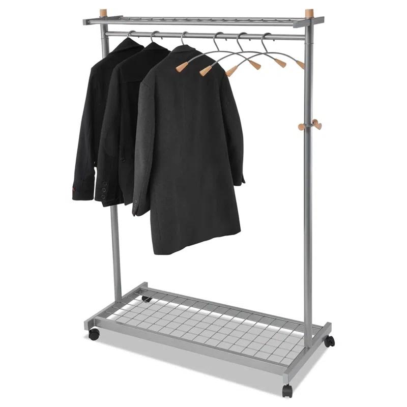 Alba 45.6'' Metal Adjustable Rolling Clothing Rack