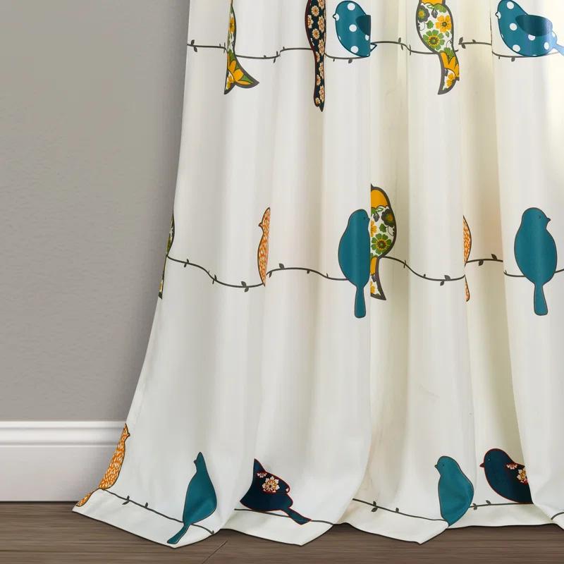 Frifoho Rowley Birds Room Darkening Thermal Rod Pocket Curtain Panels (Set of 2)