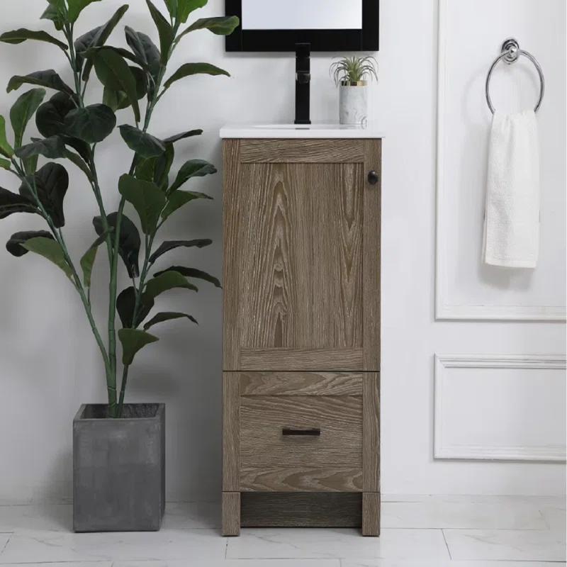 Elegant Kitchen and Bath Elegant Kitchen And Bath 18 Inch Single Bathroom Vanity In Weathered Oak