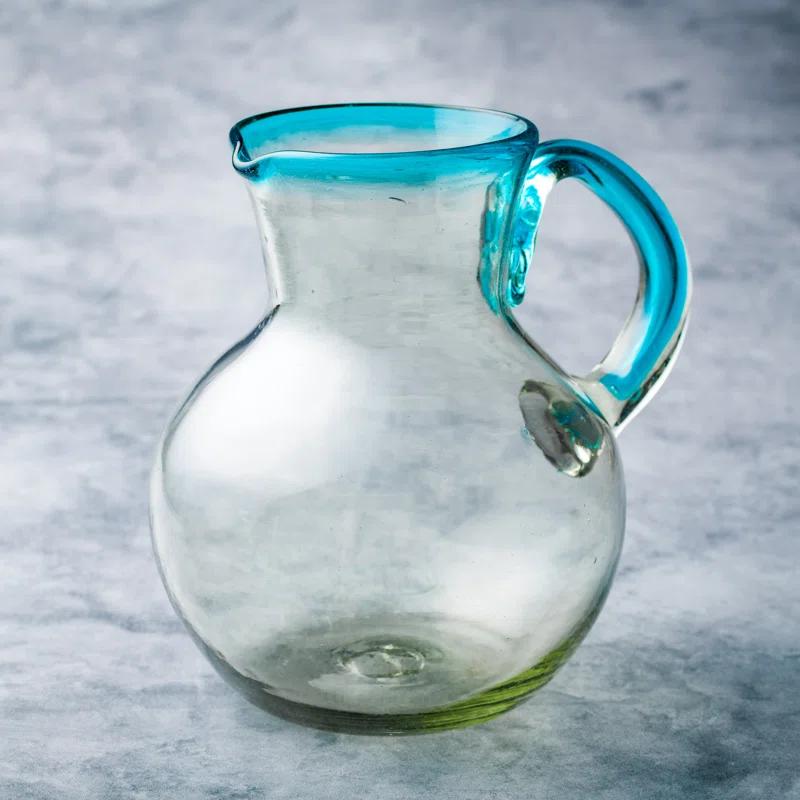 Ten Strawberry Street Rim Pitcher Handblown Mexican Glass