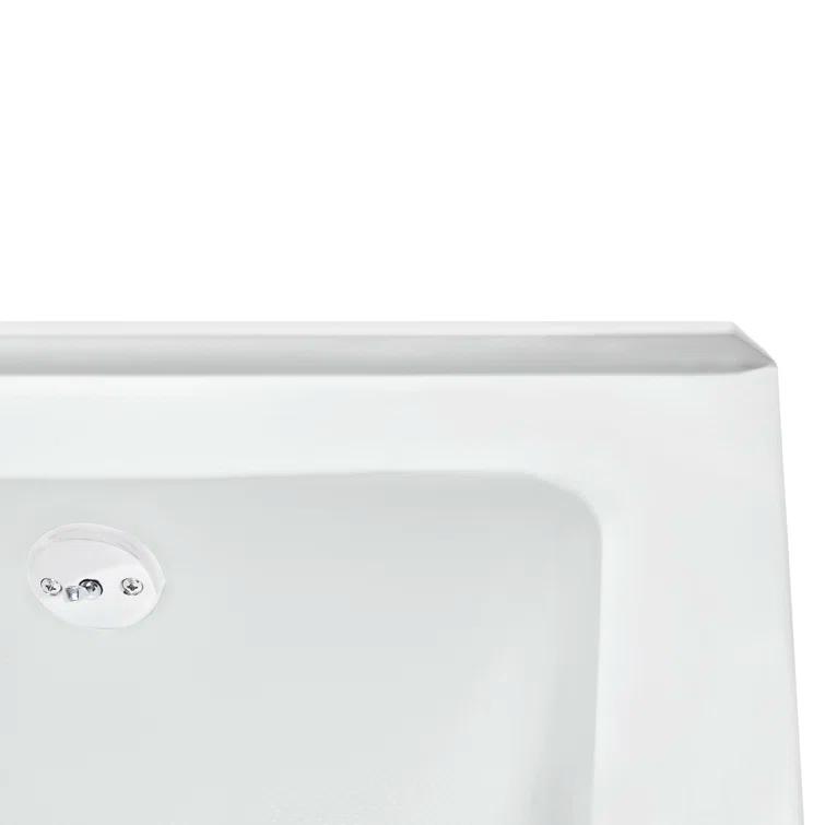 Streamline Bath Streamline 60 in. x 32 in. Acrylic Right-Hand Drain Alcove Bathtub in Glossy White With External Drain NAL-5580-WH