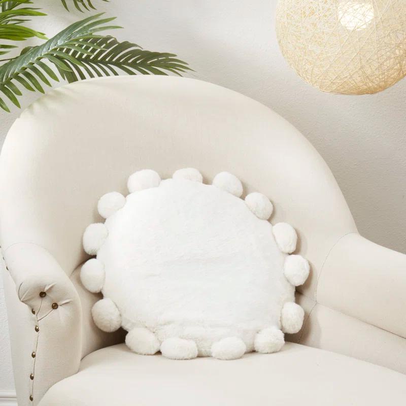 Saro Faux Rabbit Fur Collection Throw Pillow