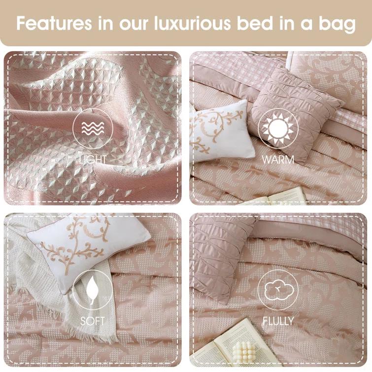 Nanshing America, Inc Janella 14 Piece Luxury Glam Comforter Set