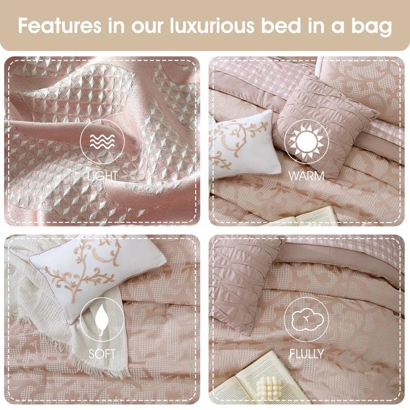 Nanshing America, Inc Janella 14 Piece Luxury Glam Comforter Set